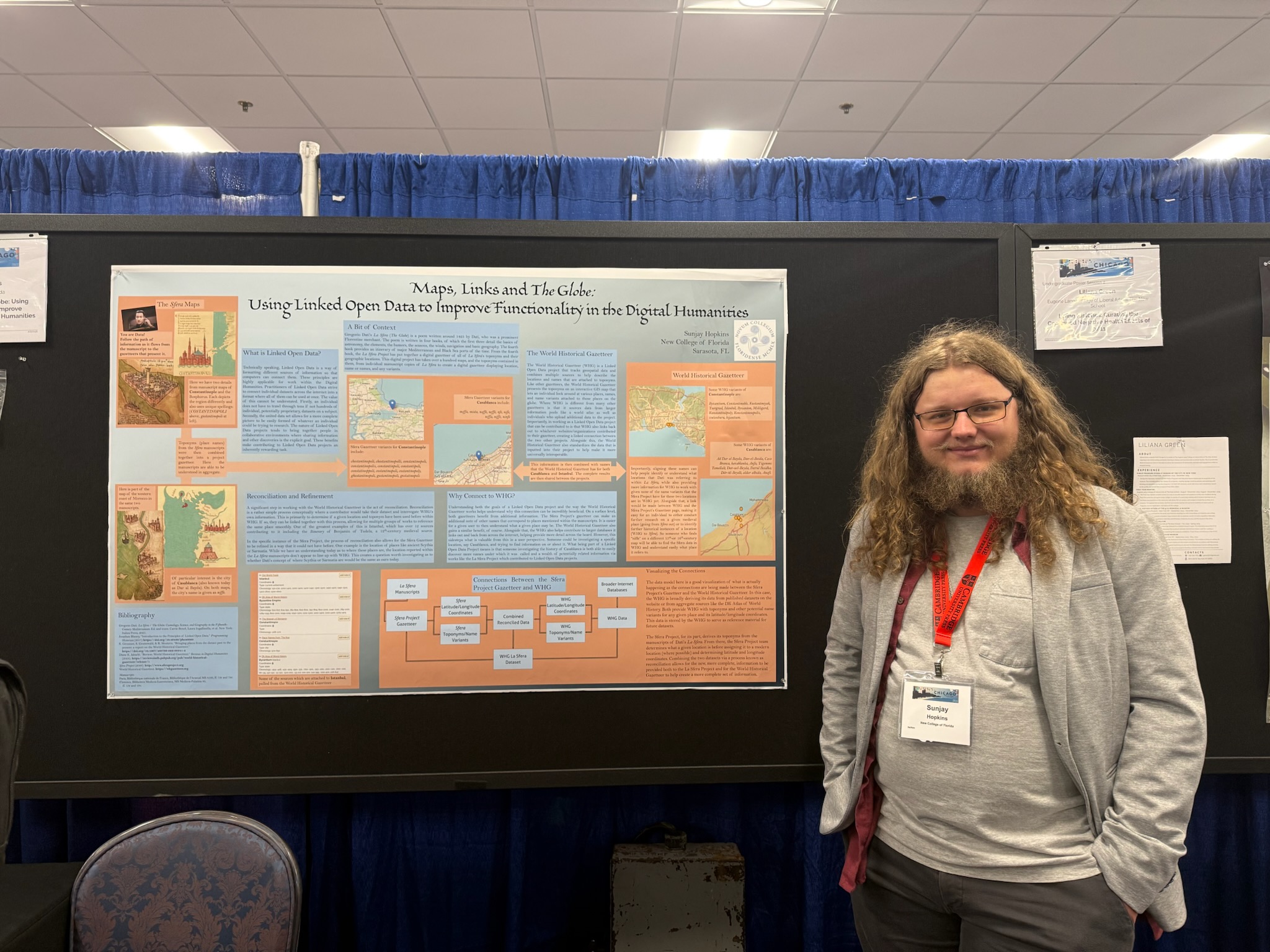 man presenting poster 